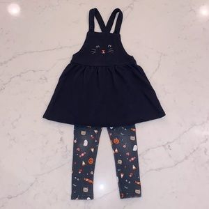 Carter’s Toddler Girl’s Halloween Black Cat Jumper and Print Leggings (2T)